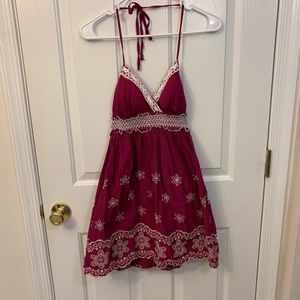 Fuchsia spaghetti halter dress or shirt